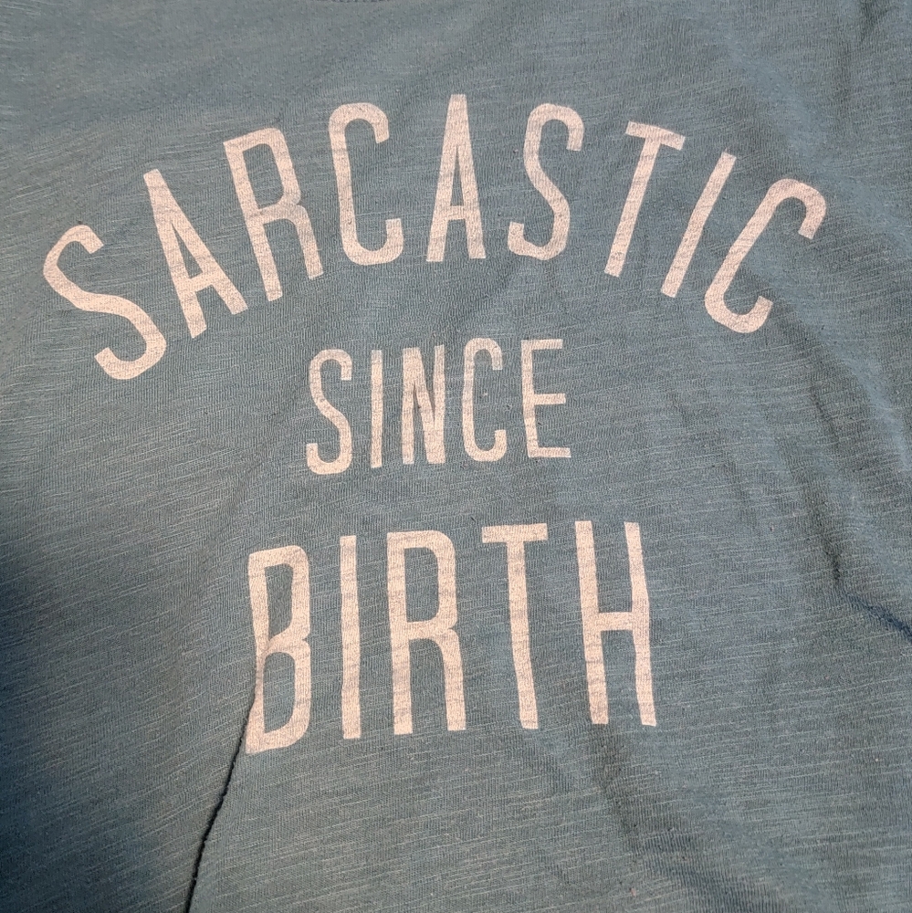 Blue Graphic Tee with White Print